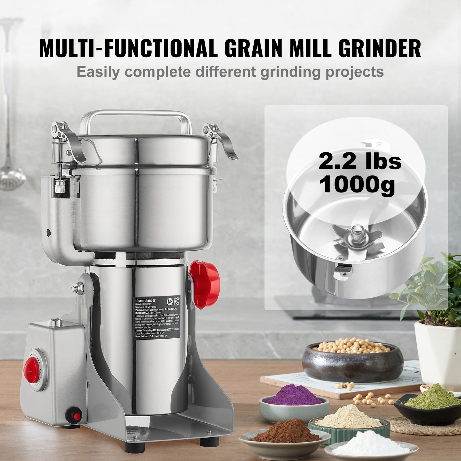 Moedor de Grãos Elétrico de 10 - Spice Grinder Machine Commercial 1000G avaliação e preço