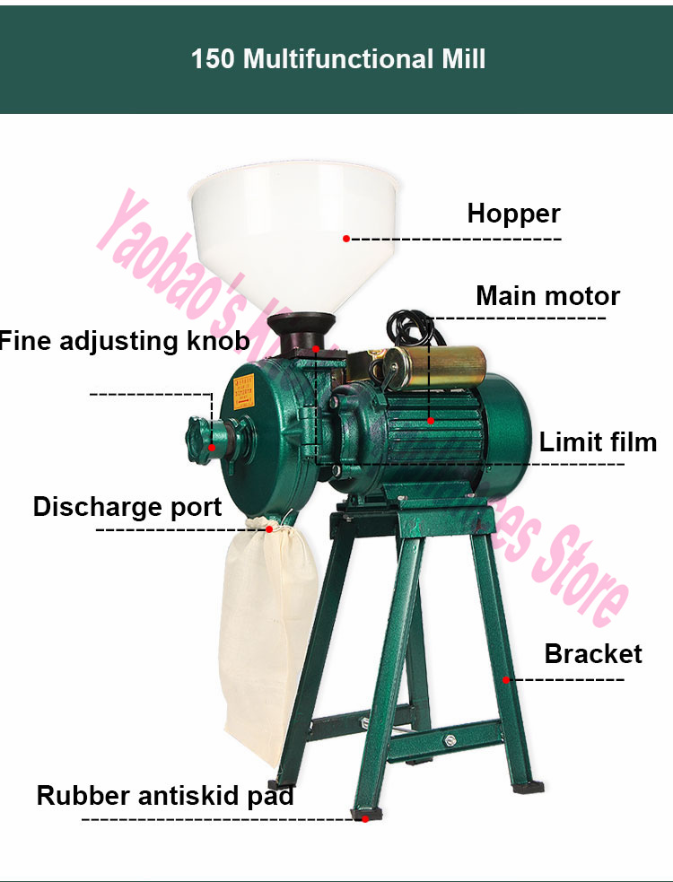 Máquina profissional de moedor - Electric Grain Mill 2500W avaliação e preço