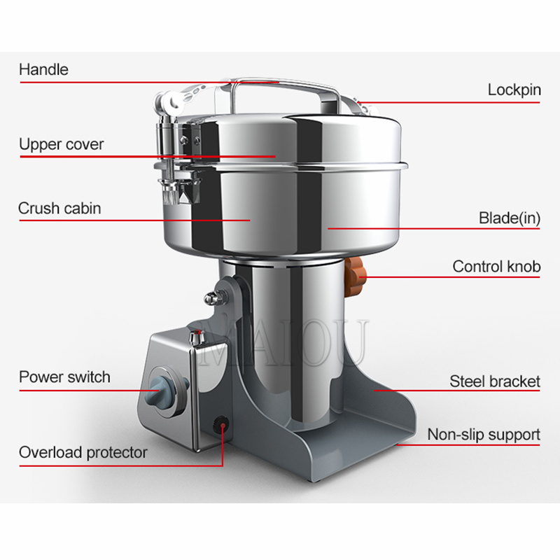220v 800g-2500g moedor de grão - Electric Grain Mill 2500W avaliação e preço