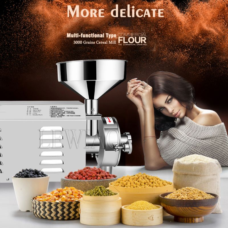 Moedor de grãos elétrico 50kg  - Dry Grain Grinder Stainless Steel avaliação e preço