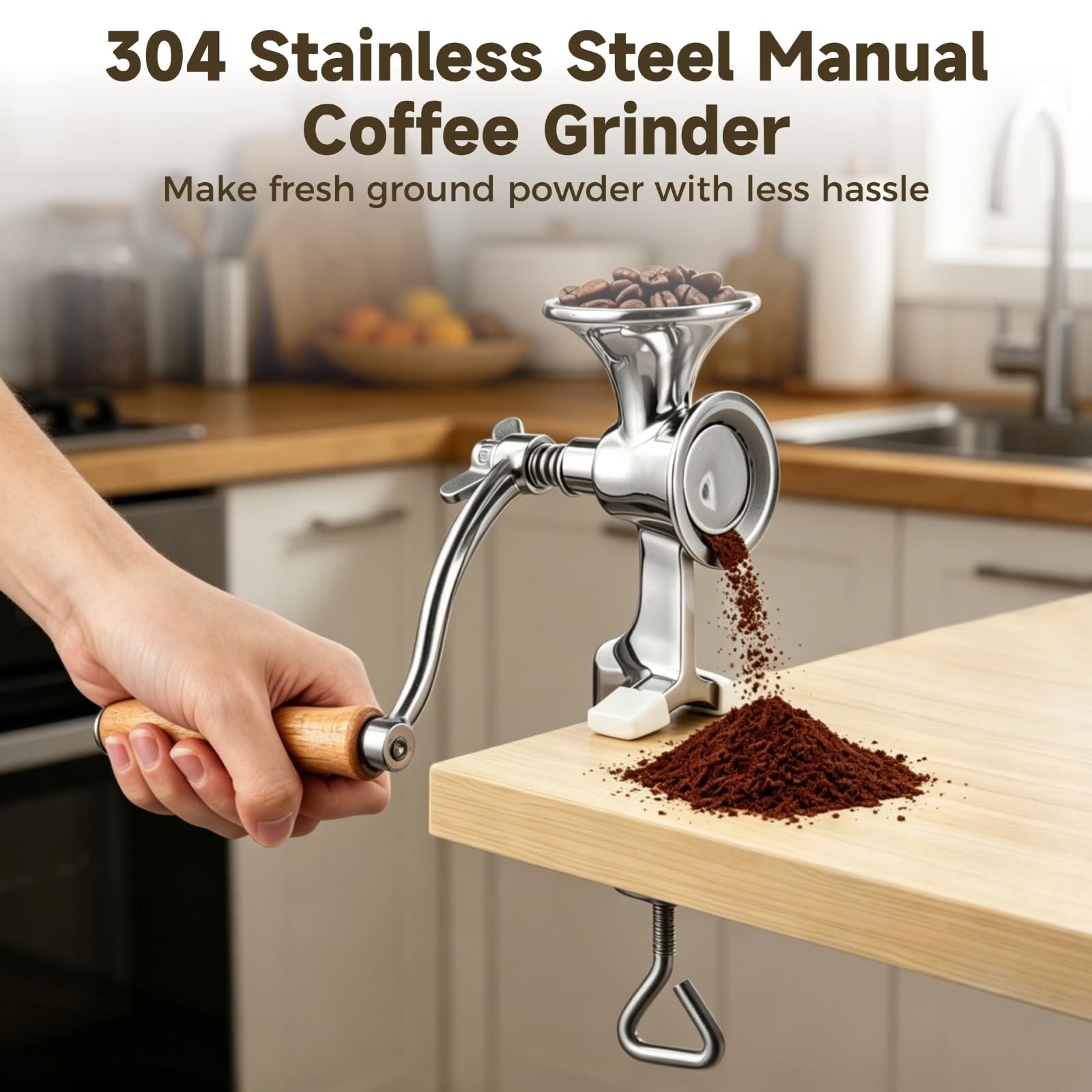 Moedor de Café Manual em Aço I - Grain Mill Grinder Hand Crank avaliação e preço