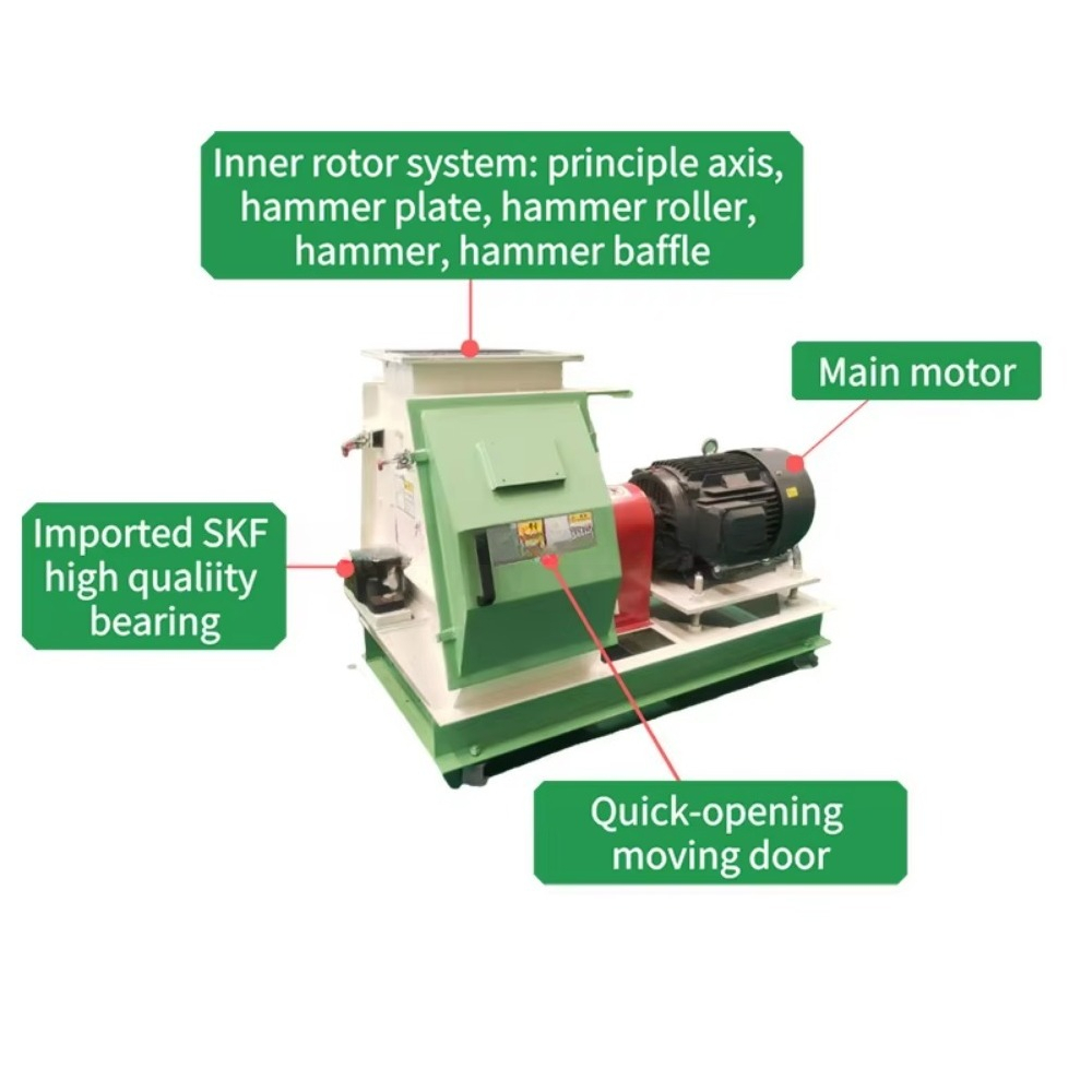 Nova Moinho de Martelos Indust - Industrial Hammer Mill Grinder avaliação e preço